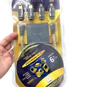 NEW Gold X Quick Connect FireWire 3 in 1 Premium‎ Gold Cable 6 feet PC/MAC